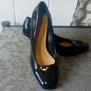 Patent Black Heels Pumps Sz 9M